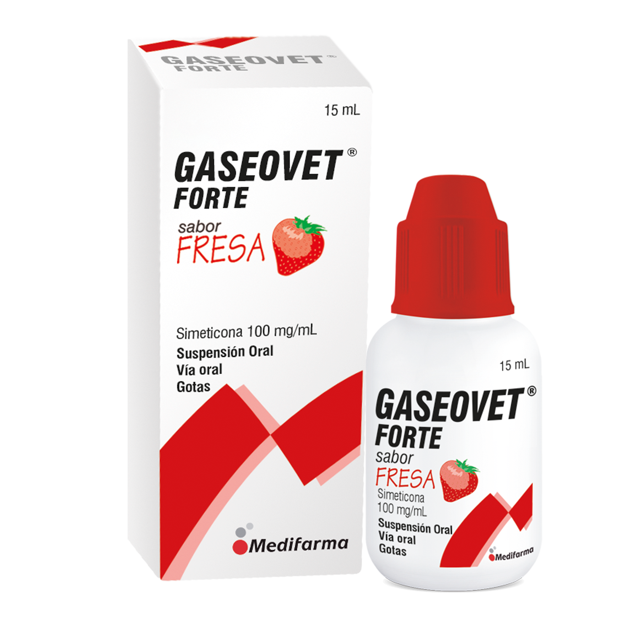 Gaseovet Forte 100Mg Fresa - Frasco 15 Ml Gotas