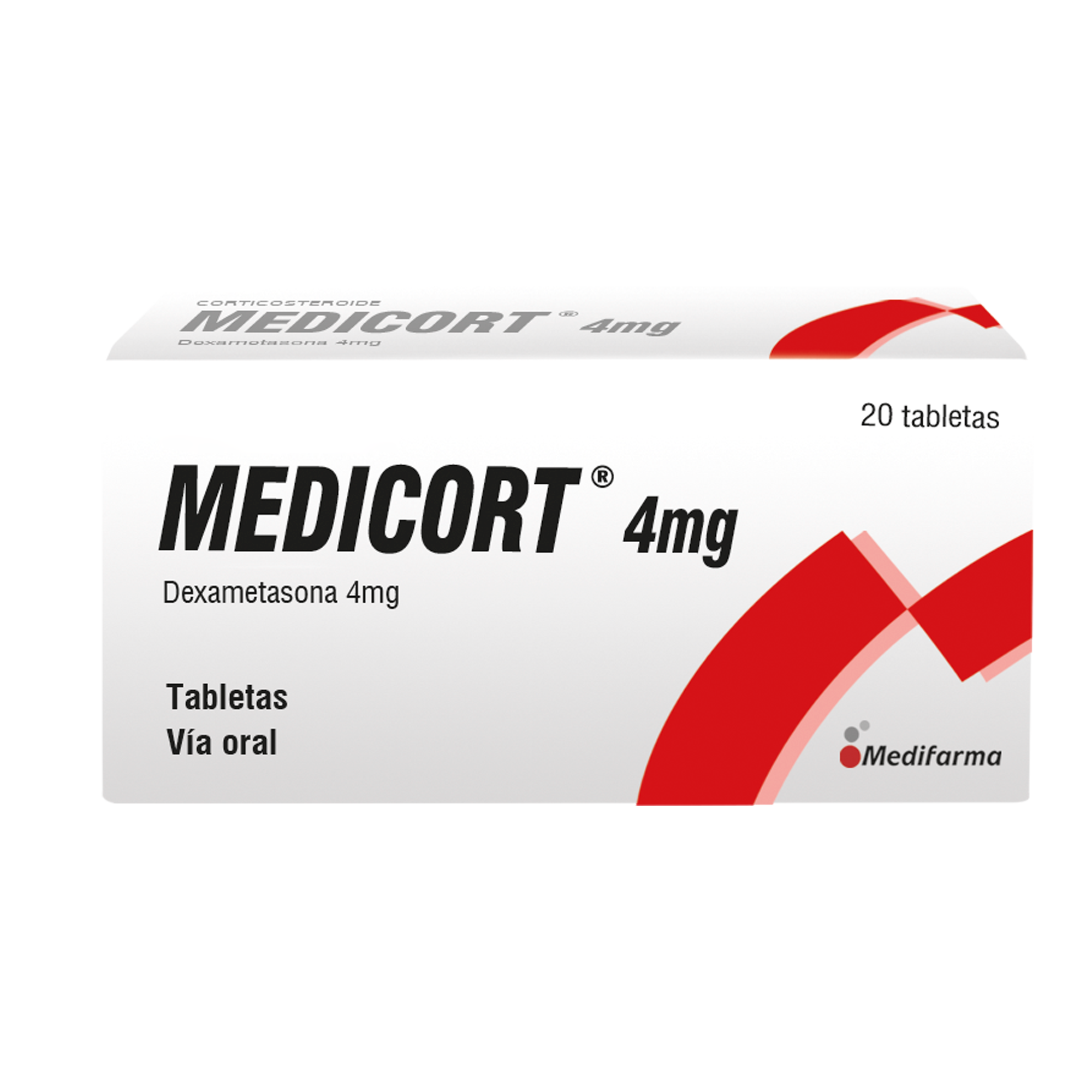 Medicort 4 Mg - Caja 20 Tabletas