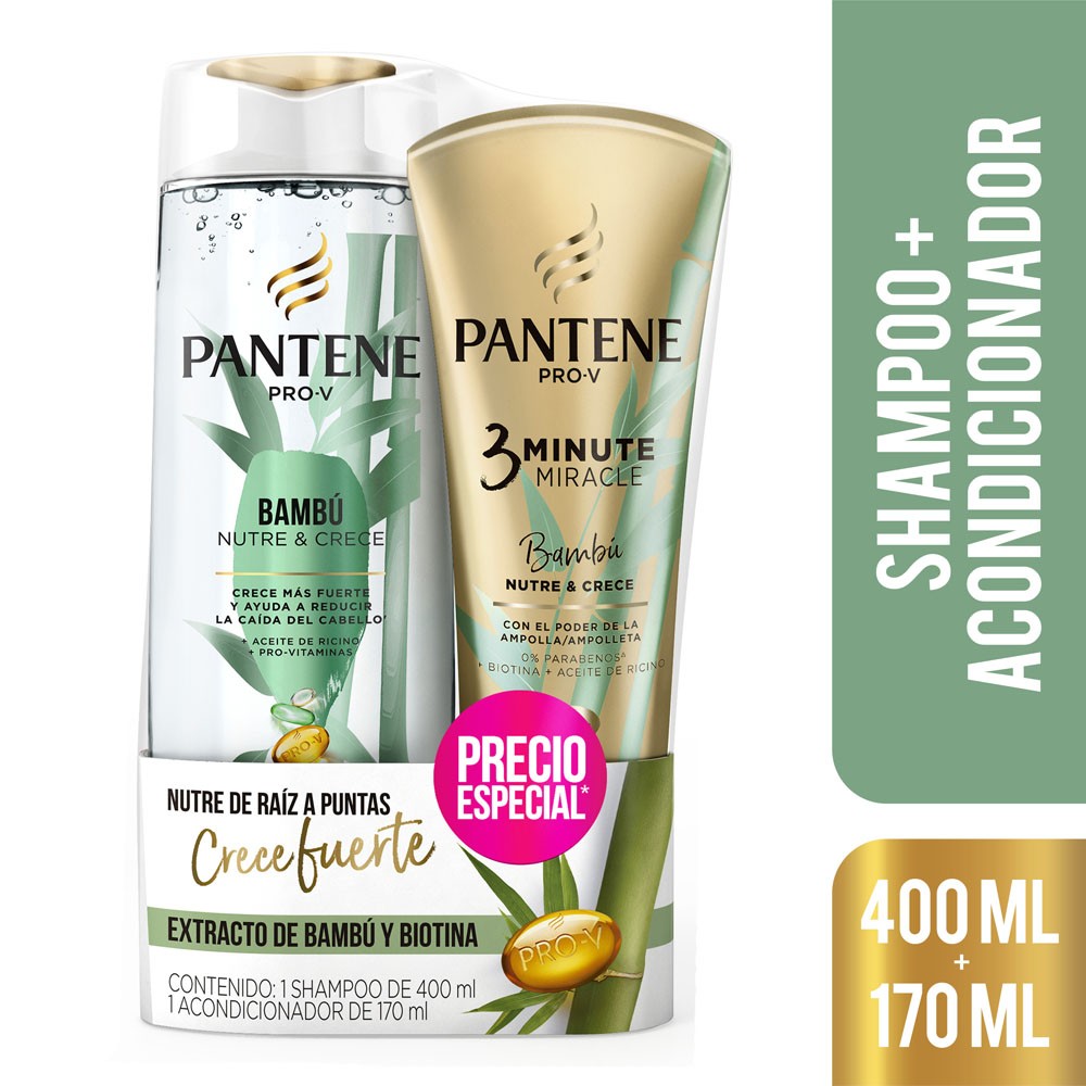 Pantene Pack Bambu Shampoo - 400ml + Acondicionador - 170ml