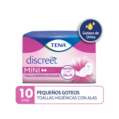 Toalla Higiénica TENA Discreet Mini Paquete x 10 unidades