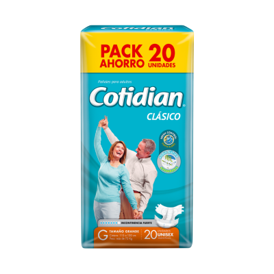 COTIDIAN PAÑAL CLASICO G x 20 UNI