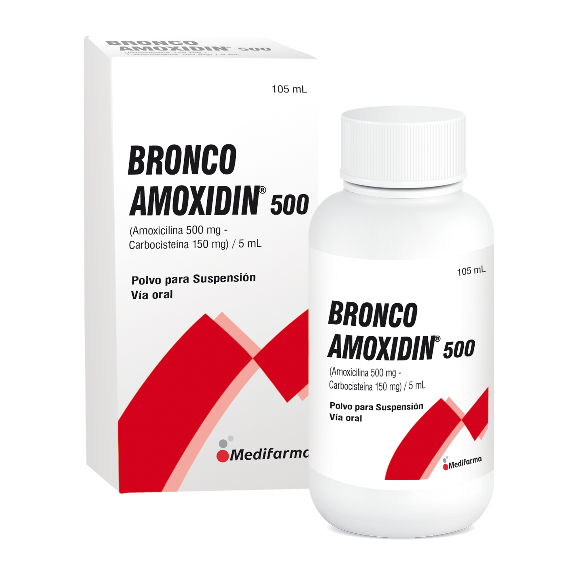 Bronco-Amoxidin 500/150Mg - Frasco 105 Ml Suspensión Oral