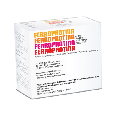 Ferroprotina 40 mg x 30 sobres