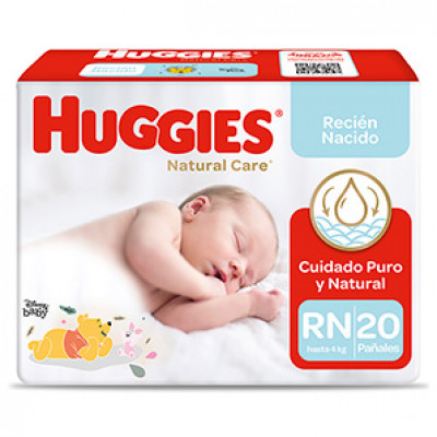 Huggies PaÑAles Nat Care P/100 Dias Recien Nacido X 20