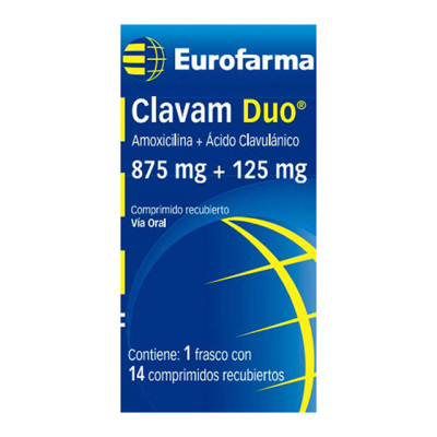Clavam Duo 875Mg + 125Mg X 1 Fras Con 14 Comp