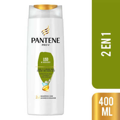 Pantene Pro-V Shampoo 2 En 1 Liso & Sedoso X 400Ml