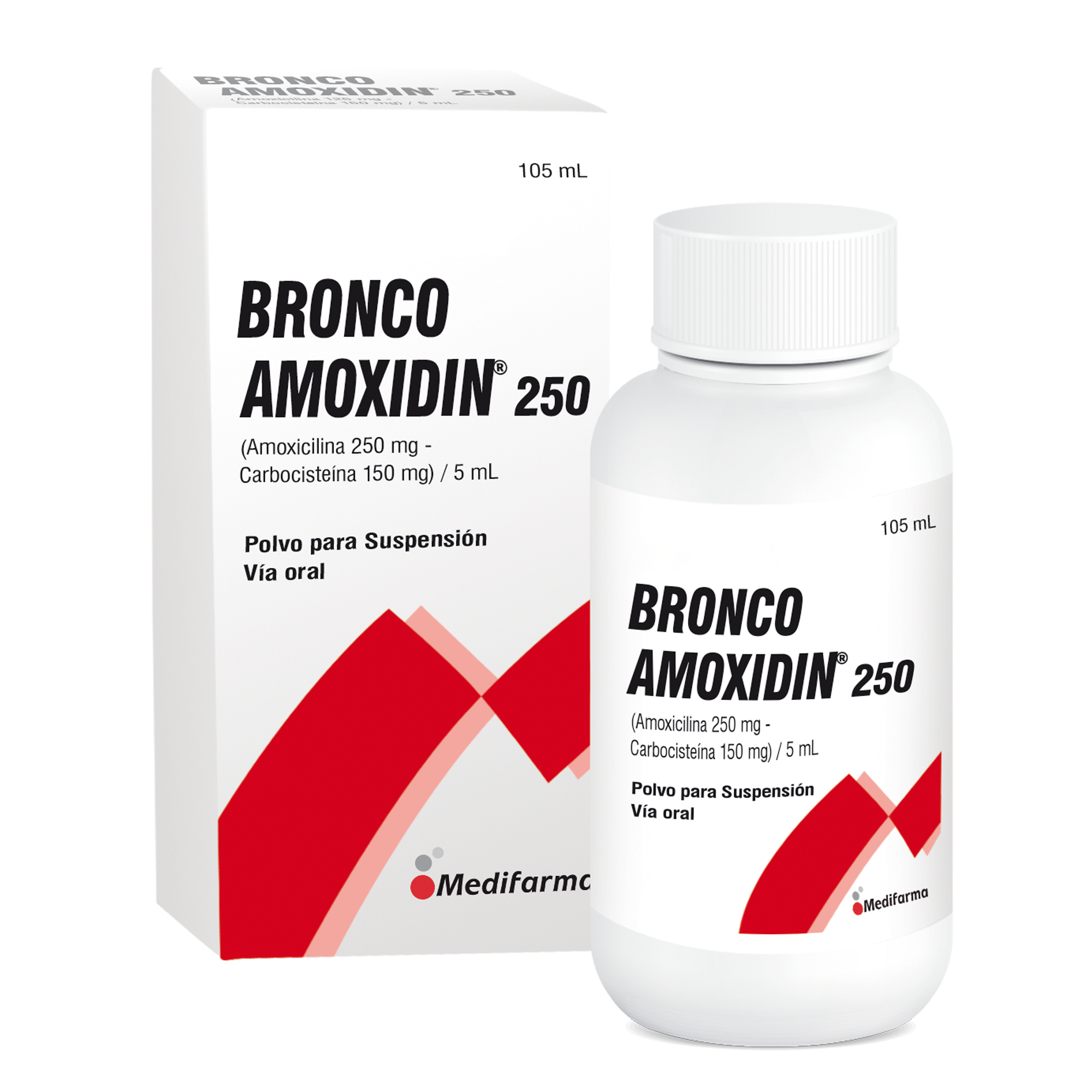 Bronco-Amoxidin 250/150Mg - Frasco 105 Ml Polvo para Suspensión Oral