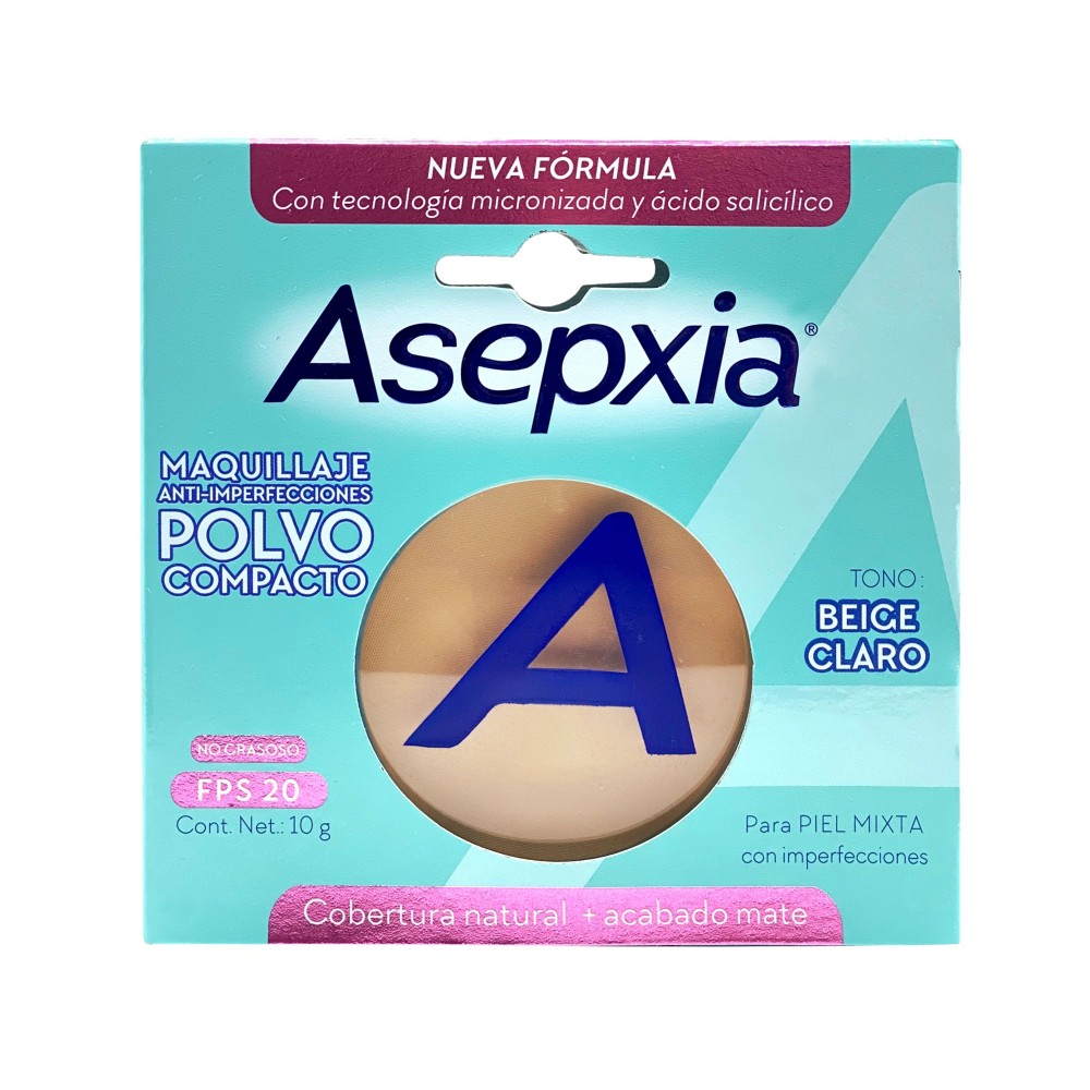 Asepxia Polvo Compacto Beige Claro Mate - 10g