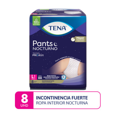 TENA PAÑAL PANTS NOCT L x 8