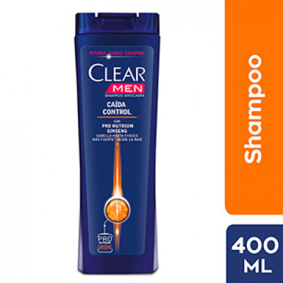 Shampoo Anti Caspa Clear Men Control Caída - Frasco 400 ML