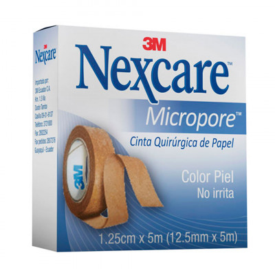 Cinta Nexcare Micropore Beige 3M 1.25mm x 5m - Caja 1 Un